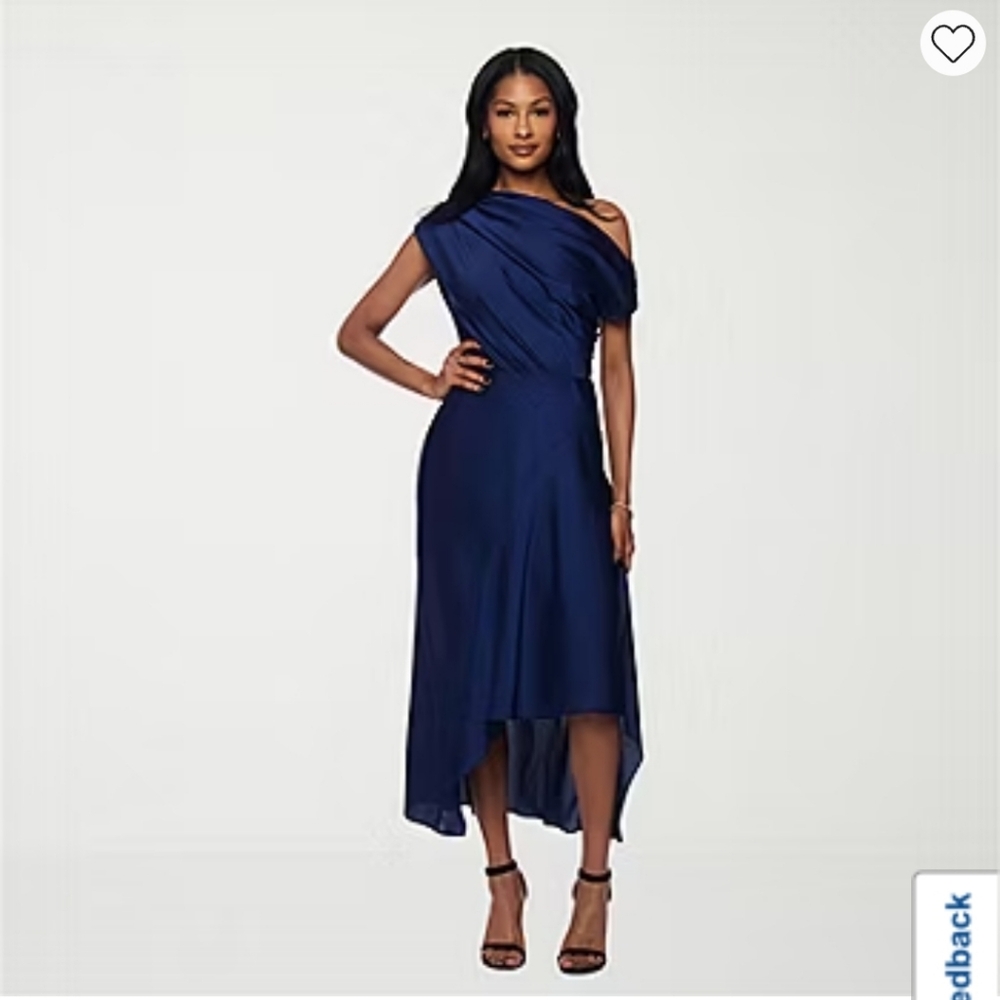 Wine One-Shoulder High-Low Dress - Color: WINE